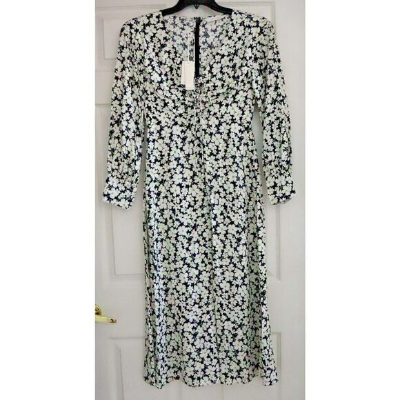 Rebecca Taylor 722953D133 Women's Sz 0 Paige Floral Print Long Sleeve Dress - Picture 4 of 16